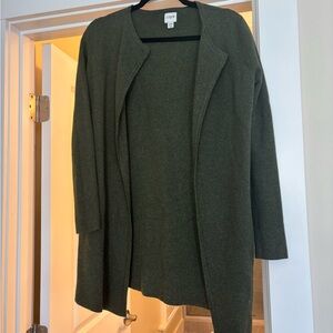 Cozy Open Front Cardigan in Olive Green